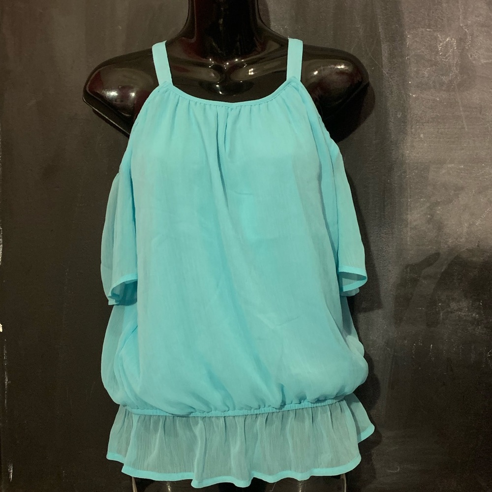 Blue Radiance Peasant Top